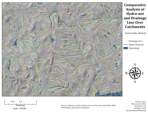 Hydronet and Drainage Line over Catchments for Ganaraska Watershed by Lori Lowy