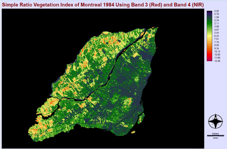 Montreal Vegetation Distribution